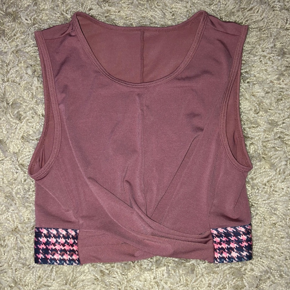 Blush pink Fabletics workout shirt